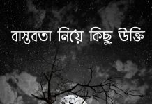 বাস্তবতা এবং জীবন নিয়ে কিছু কথা।